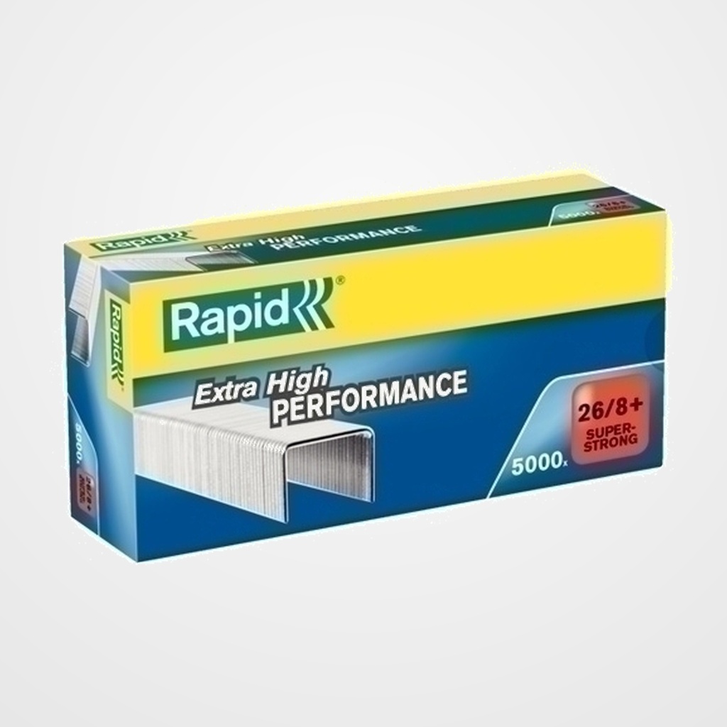 GRAPAS RAPID SUPER STRONG 26/8+ mm. GALVANIZADAS caja de 5000