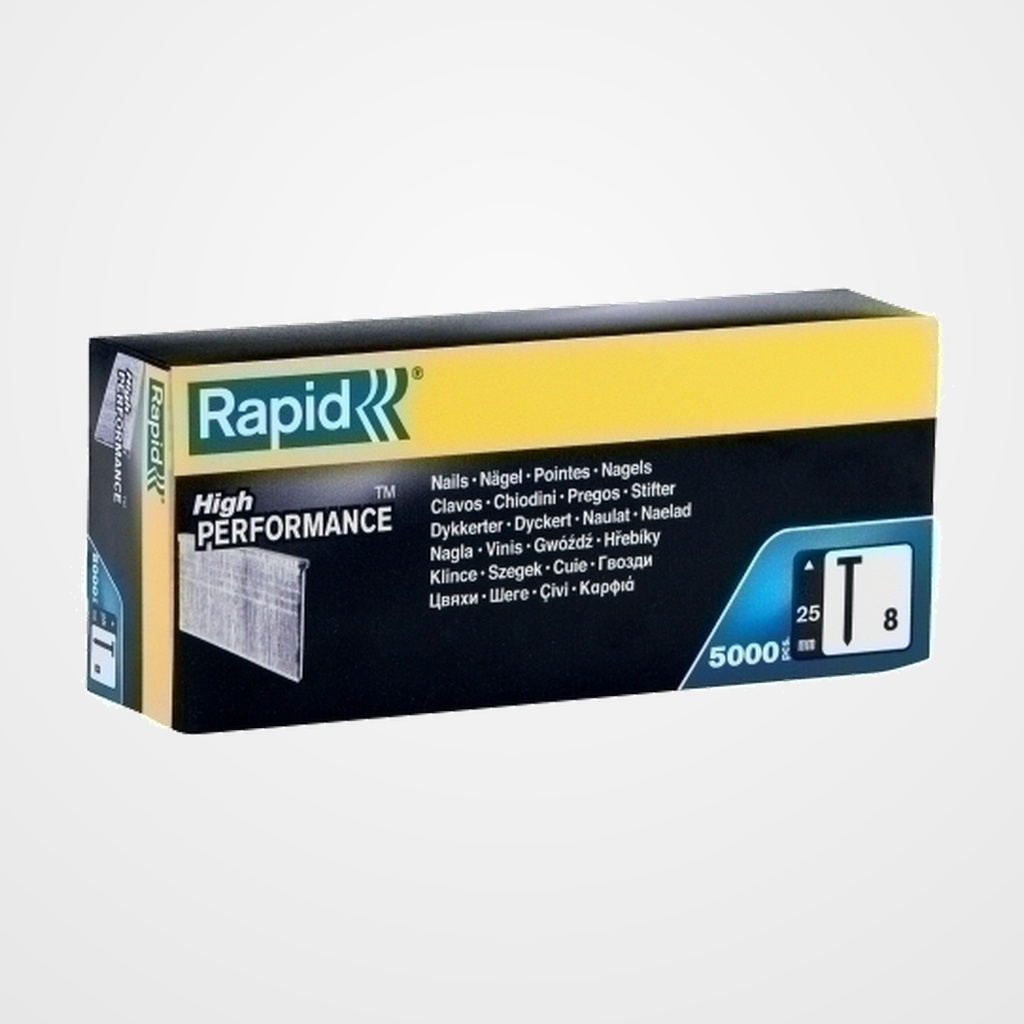 CLAVO RAPID CLAVADORA 8/ 25 mm. GALVANIZADAS caja de 5000
