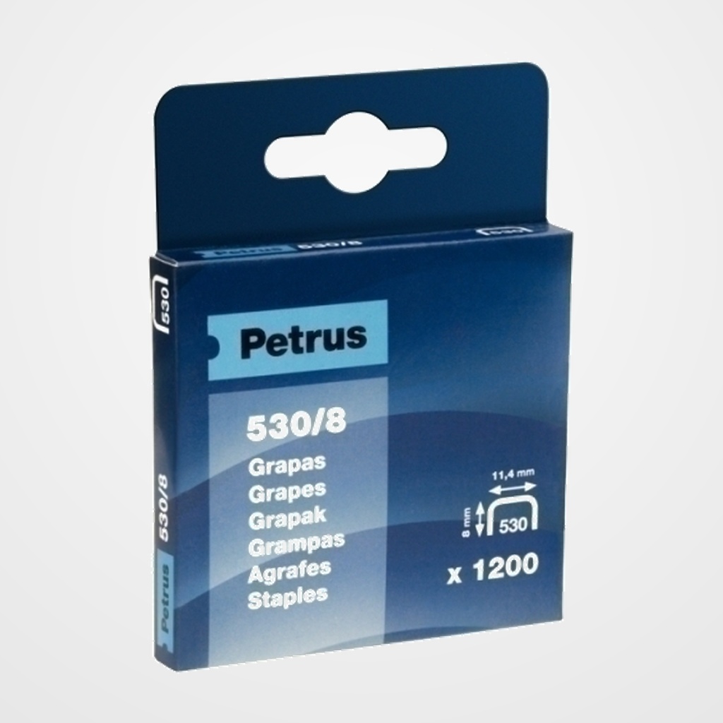 GRAPAS PETRUS CLAVADORA 530/ 8 mm. COBREADAS caja de 1200
