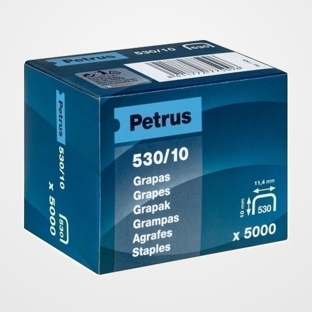 GRAPAS PETRUS CLAVADORA 530/10 mm. COBREADAS caja de 5000