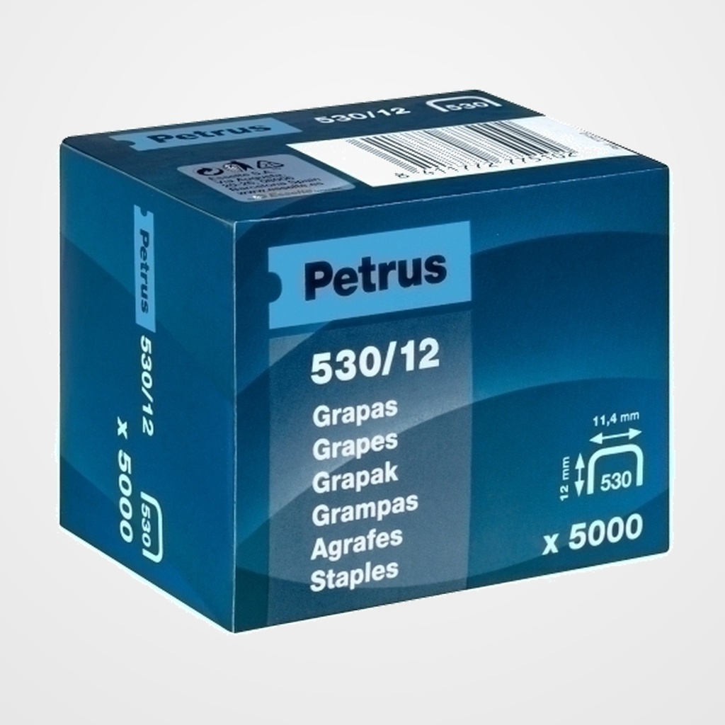 GRAPAS PETRUS CLAVADORA 530/12 mm. COBREADAS caja de 5000