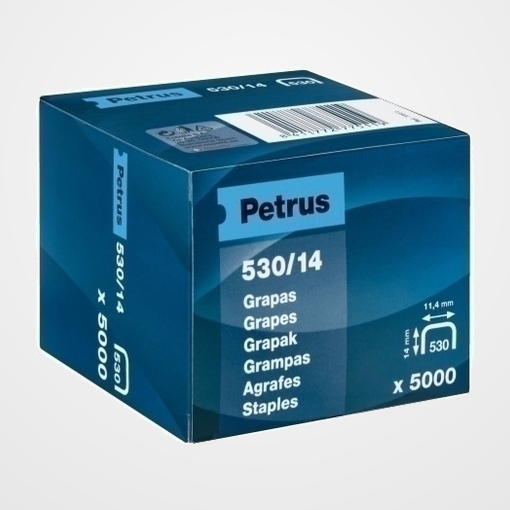 GRAPAS PETRUS CLAVADORA 530/14 mm. COBREADAS caja de 5000