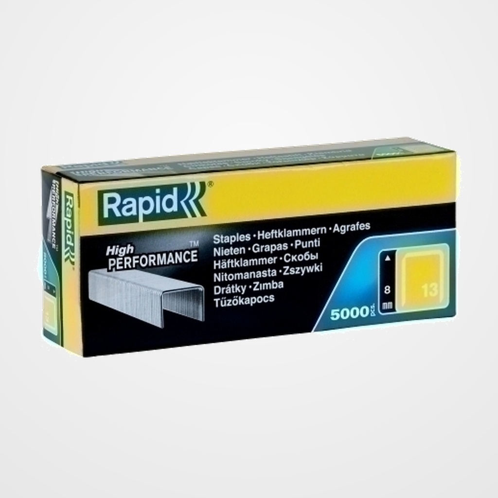 GRAPAS RAPID CLAVADORA 13/ 8 mm. GALVANIZADAS caja de 5000
