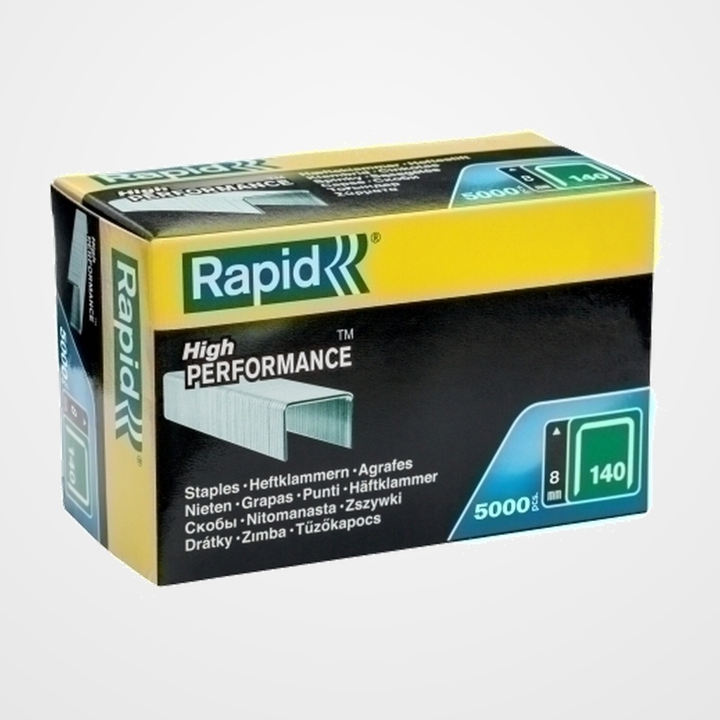 GRAPAS RAPID CLAVADORA 140/ 8 mm. GALVANIZADAS caja de 5000