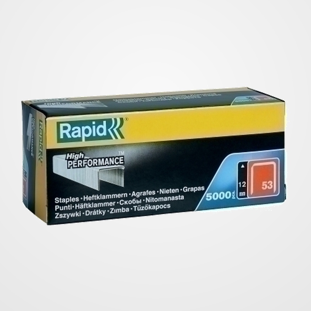 GRAPAS RAPID CLAVADORA 53/ 12 mm. GALVANIZADAS caja de 5000