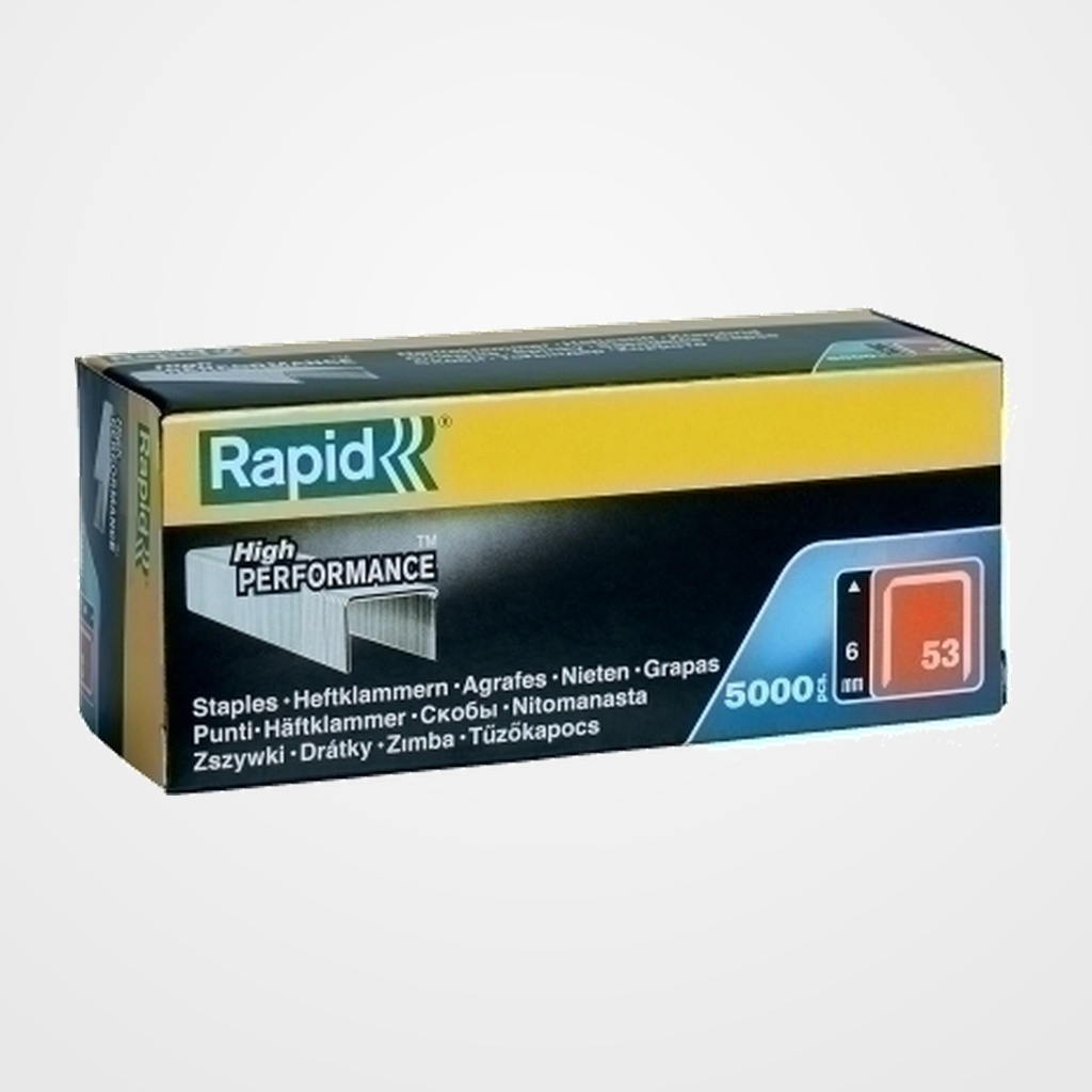 GRAPAS RAPID CLAVADORA 53/ 6 mm. GALVANIZADAS caja de 5000