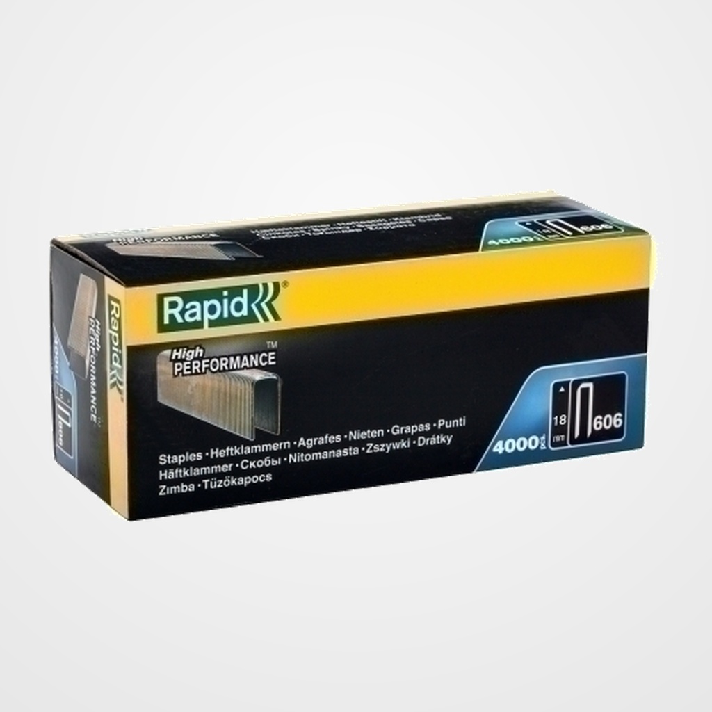 GRAPAS RAPID CLAVADORA 606/ 18 mm. GALVANIZADAS caja de 4000