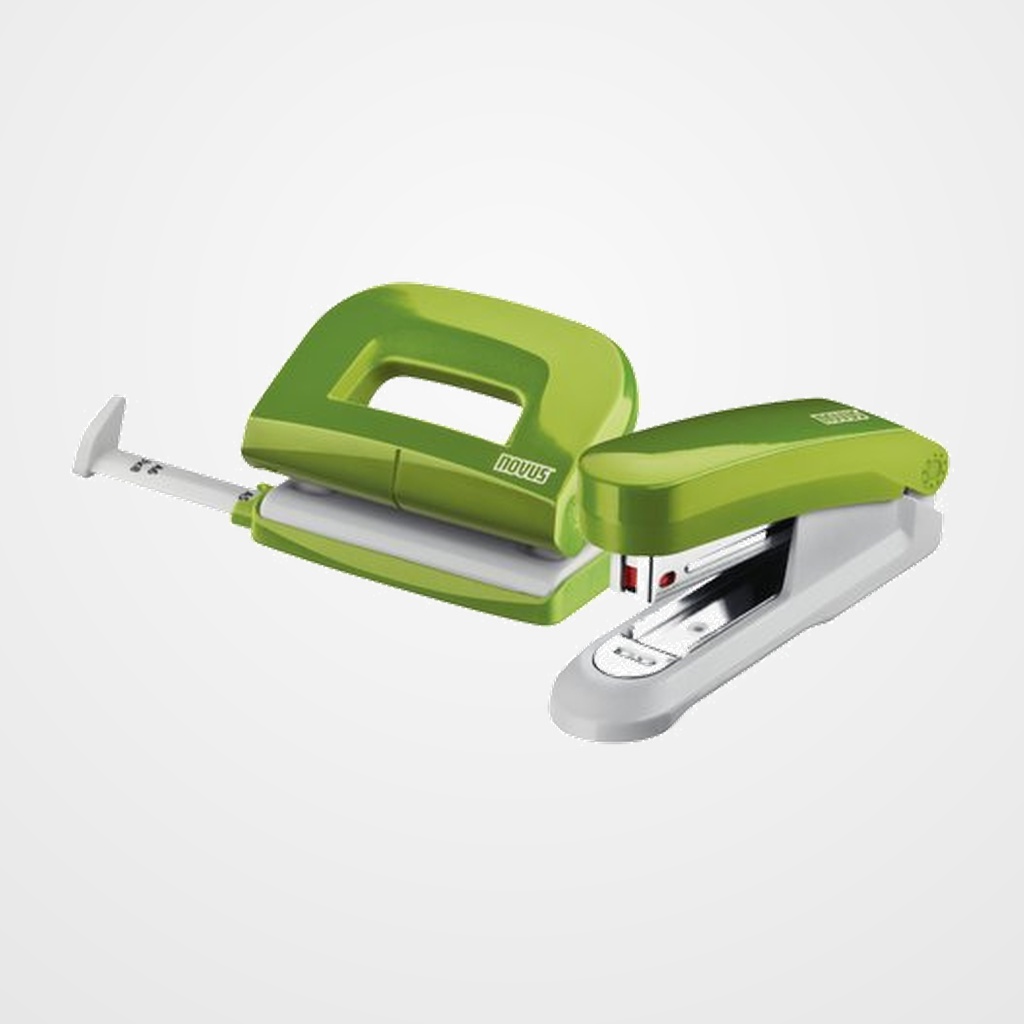 SET GRAPADO NOVUS FRESH GRAPADORA E15(15 H) + TALADRO E210 (10 H) + GRAPAS Nº 10 VERDE