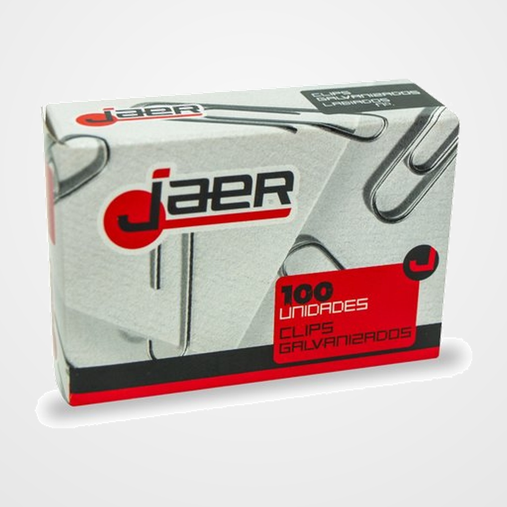 CLIP JAER Nº3 (42 mm.) LABIADO GALVANIZADO CAJA de 100