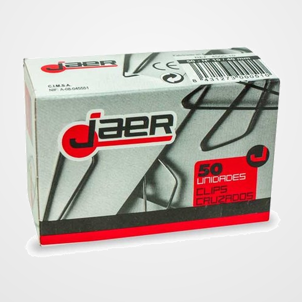 CLIP MARIPOSA JAER Nº10 (40 mm.) CAJA de 50