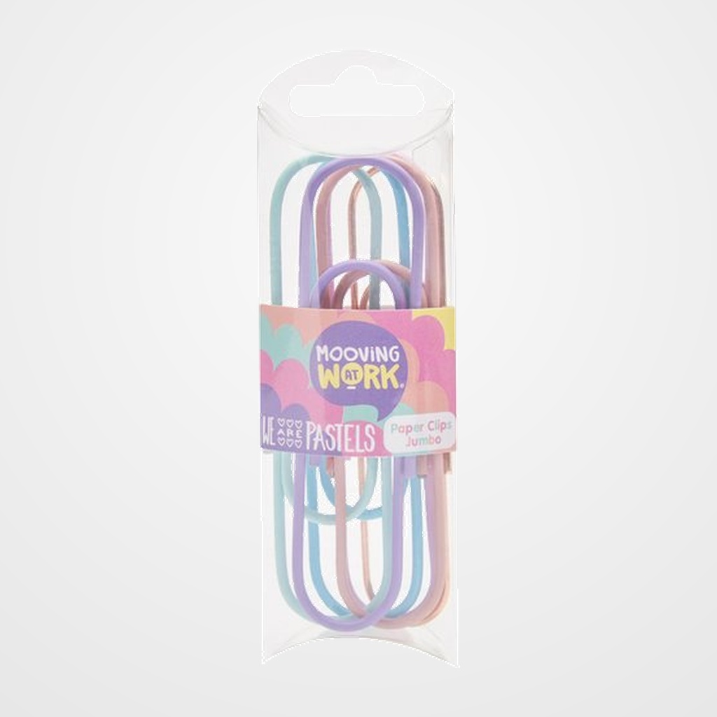 CLIP COLOR MOOVING PASTEL JUMBO 6 PIEZAS
