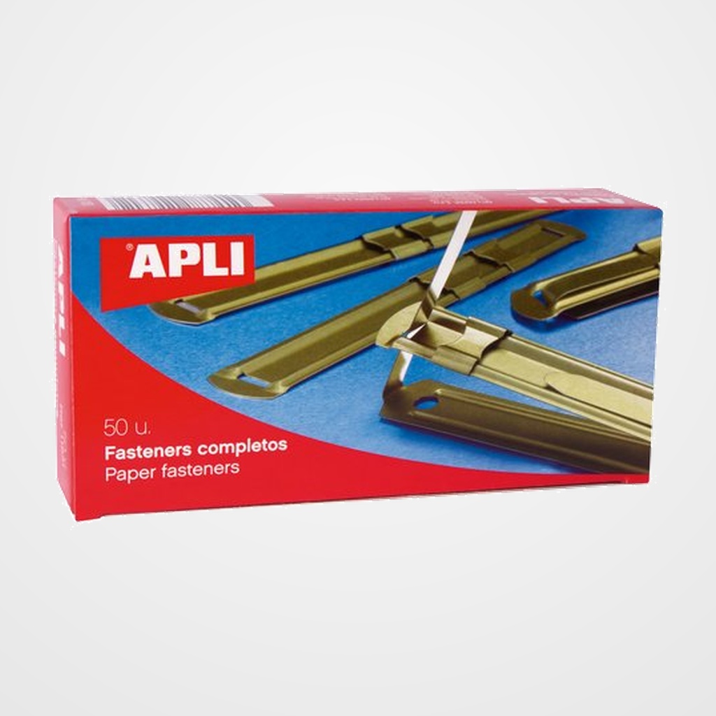 [19101021] FASTENER APLI METAL DORADO (Caja de 50)