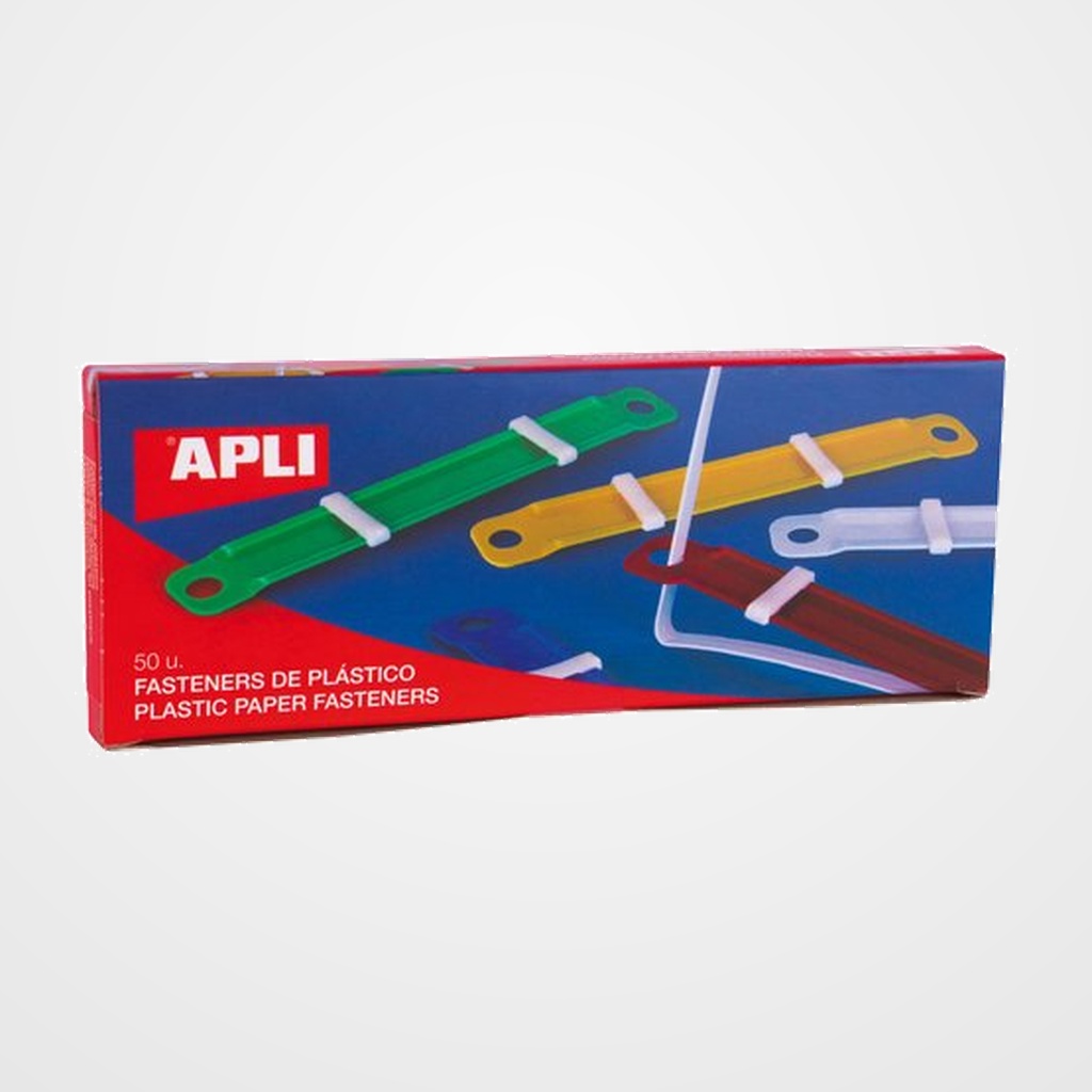 FASTENER APLI PLASTICO COLORES SURTIDOS (Caja de 50)