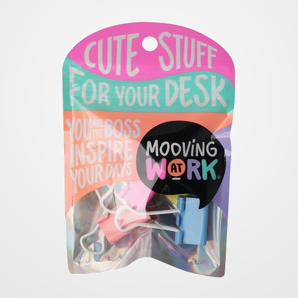 PINZA PALA ABATIBLE MOOVING 25 mm. BLISTER de 6 COL. SURTIDOS
