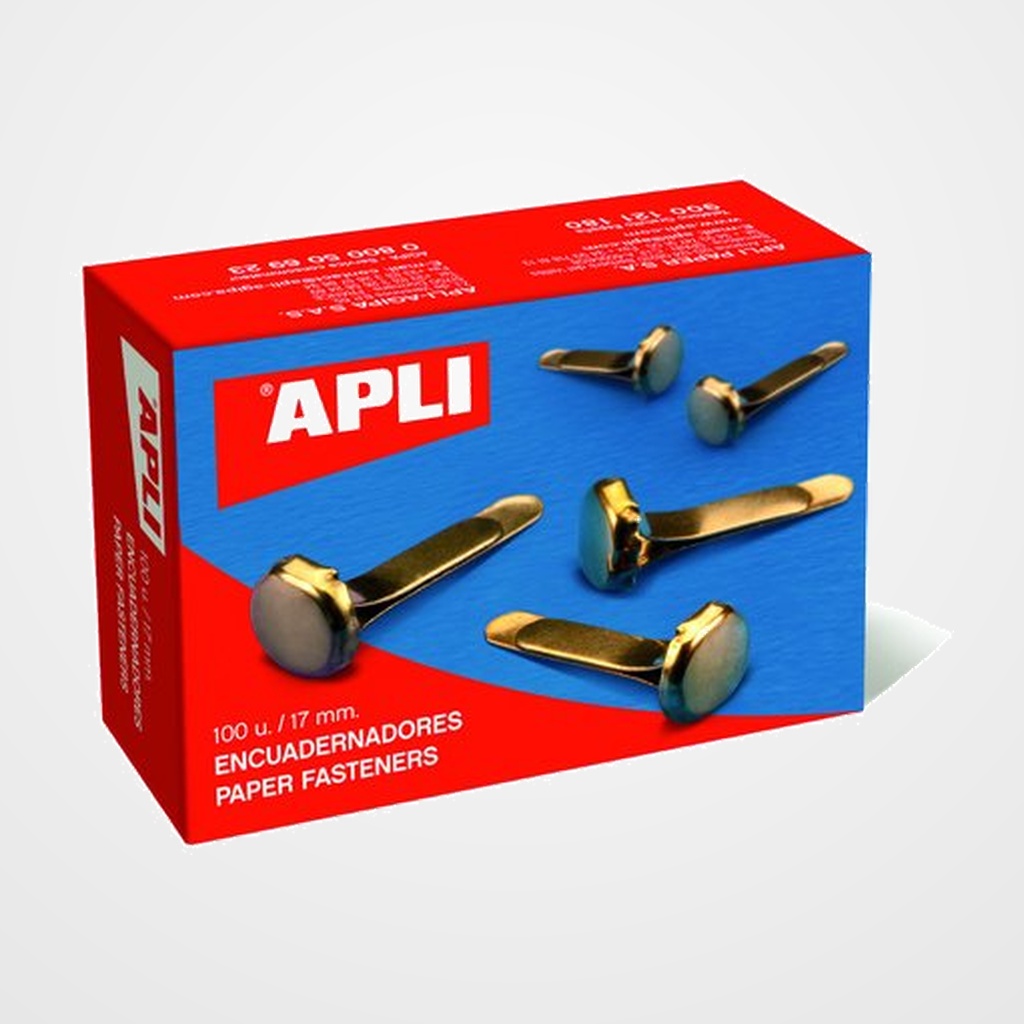 ENCUADERNADOR APLI latonado Nº1 (12 mm) CAJA de 100
