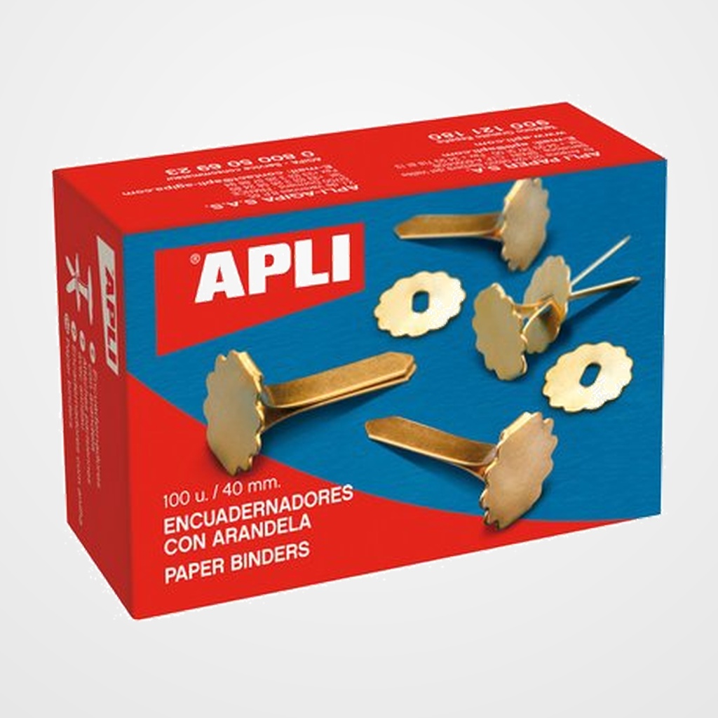 ENCUADERNADOR APLI latonado Nº8 (40 mm) CAJA de 100