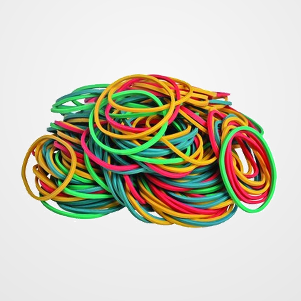 GOMAS ELASTICAS FOROFIS CAJA de 100 GRAMOS COLORES SURTIDOS