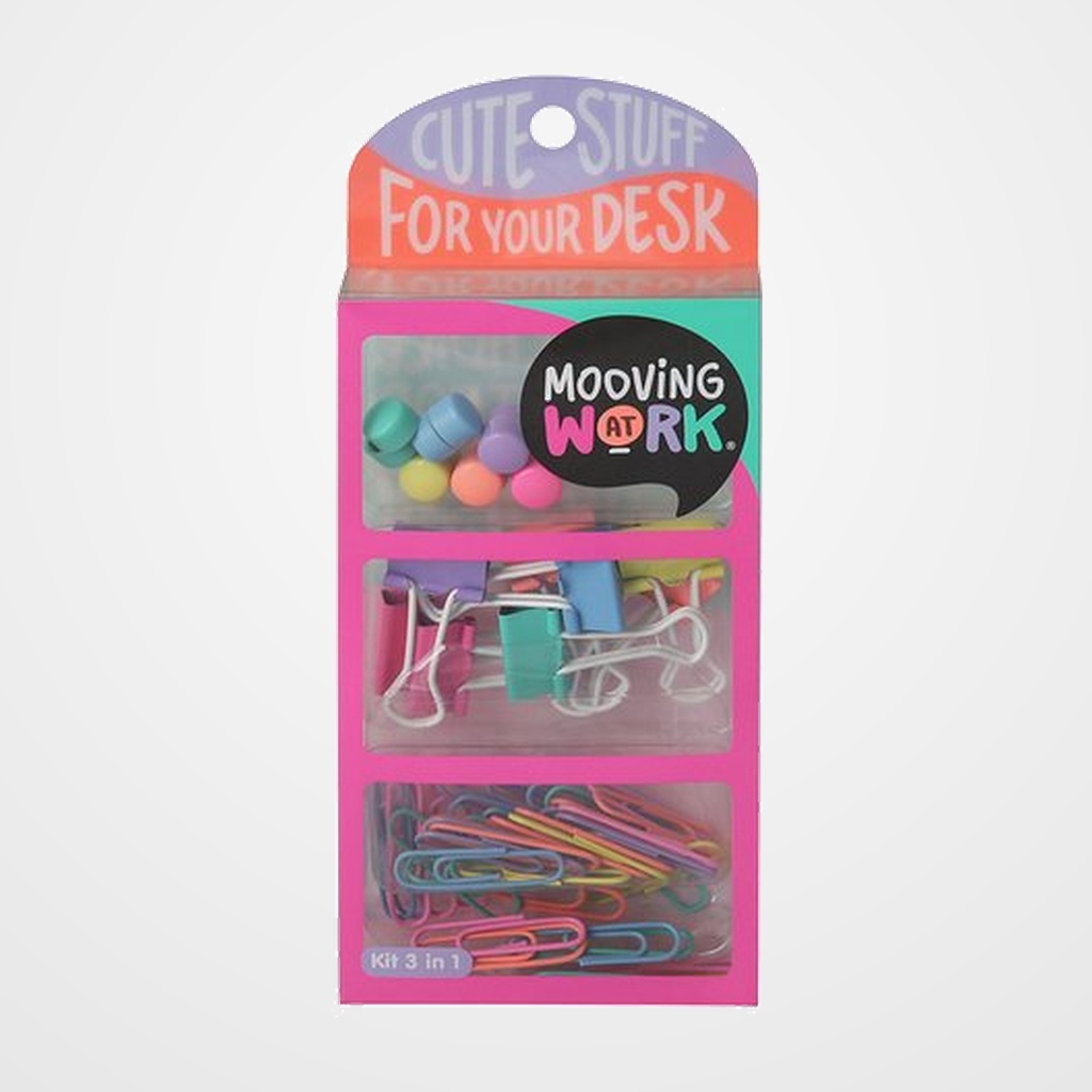 SET de PAPELERIA MOOVING KIT 3 EN 1 PINK