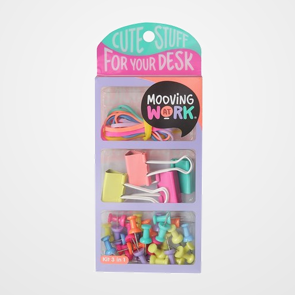 SET de PAPELERIA MOOVING KIT 3 EN 1 PURPLE