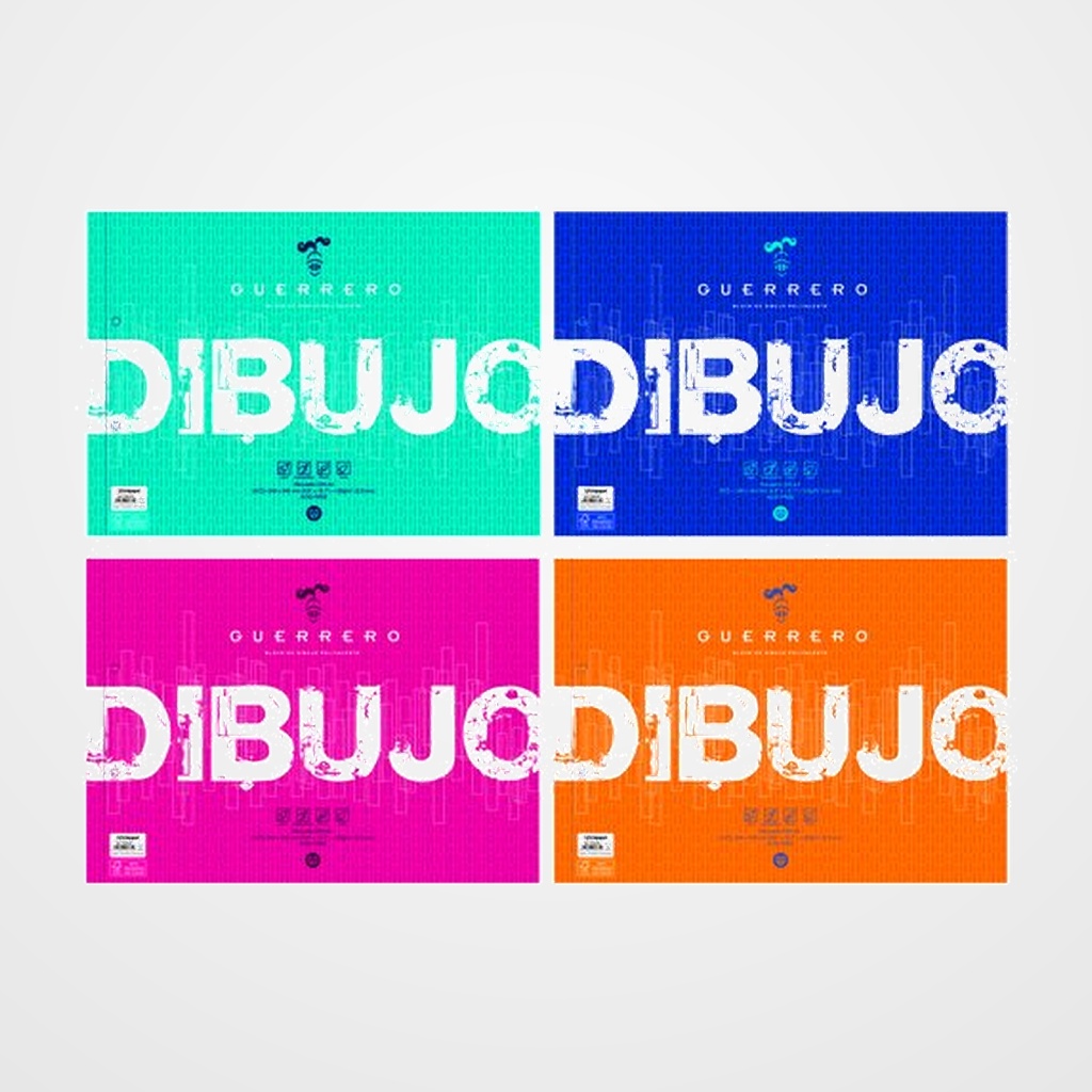 BLOC DE DIBUJO GUERRERO CON ESPIRAL con RECUADRO 2 TALADROS Fº PROLONGADO 120g. 20h