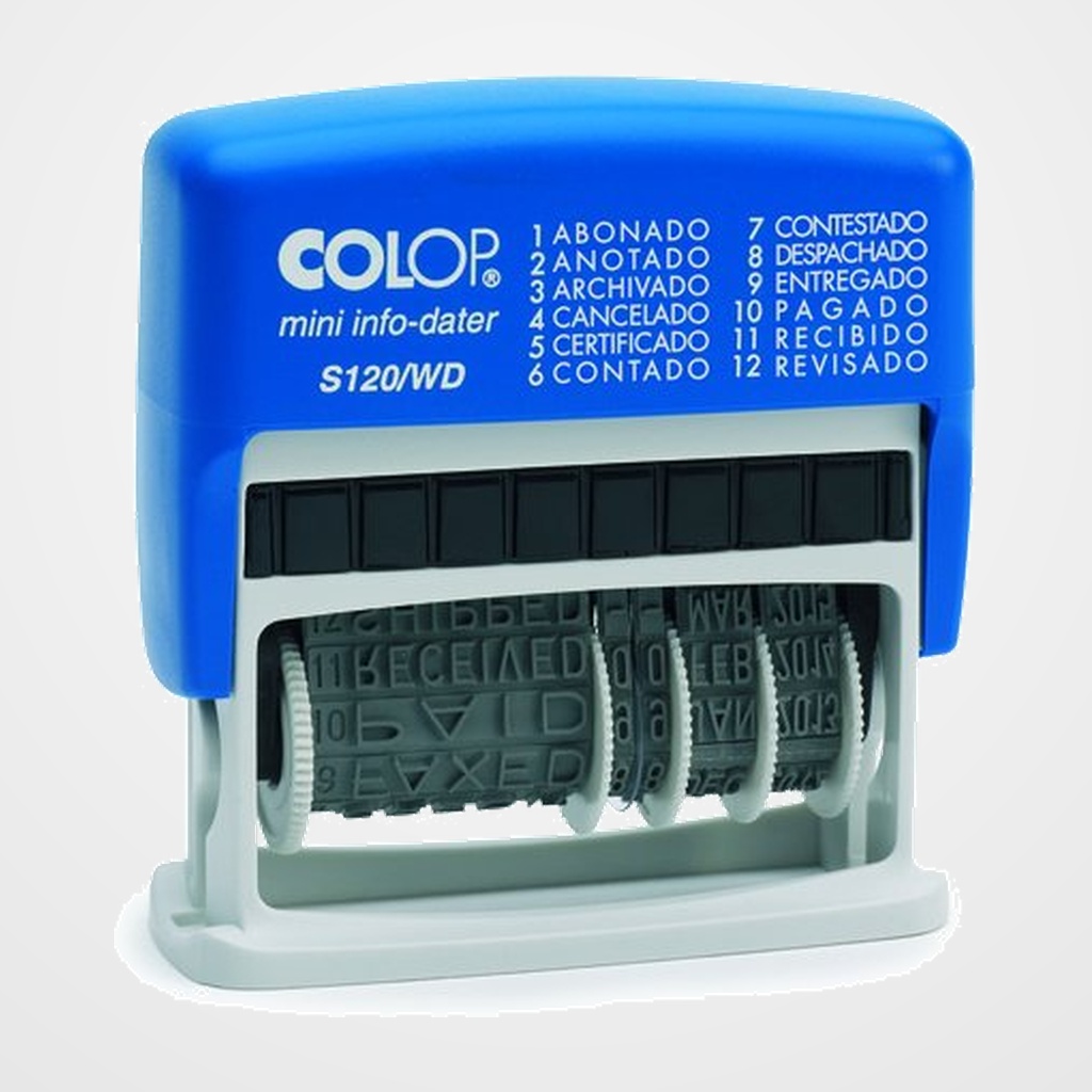 FECHADOR ent.AUT. COLOP S120/WD 4 mm. FORMULARIO COMERCIAL 12 TEXTOS