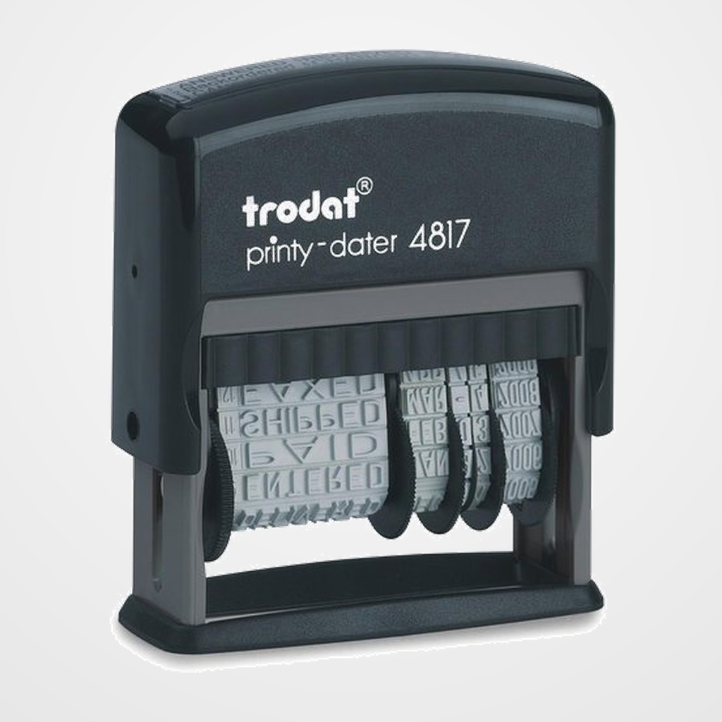 FECHADOR ent.AUT. TRODAT PRINTY 4817 3,8 mm. FORMULARIO COMERCIAL 12 TEXTOS