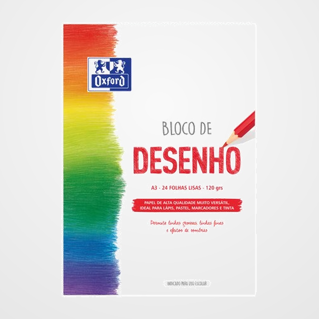 BLOC DE DIBUJO OXFORD ENCOLADO LISO A3 120g 24h