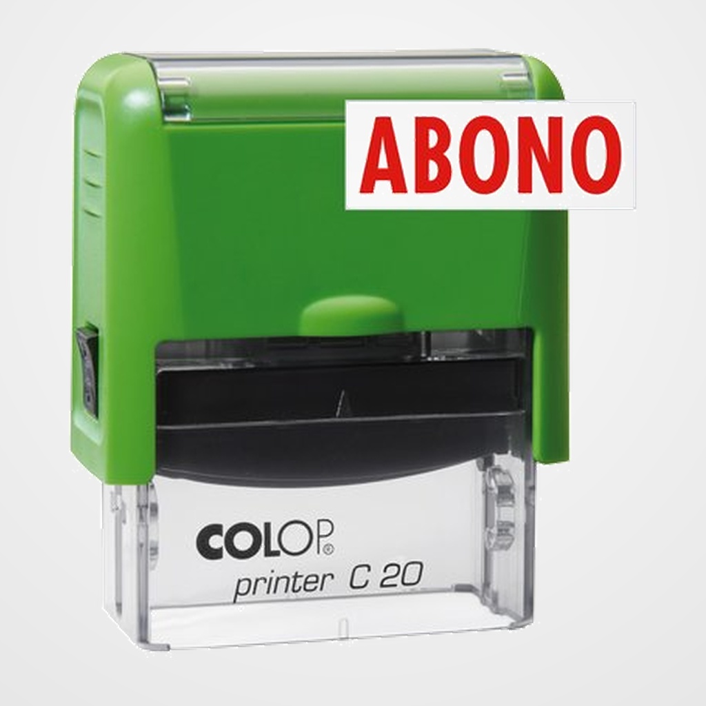 SELLO ent.AUT. COLOP PRINTER C20 (38x14 mm.)  ABONO  TINTA ROJA