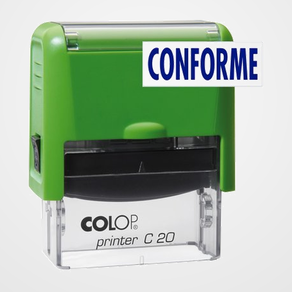 SELLO ent.AUT. COLOP PRINTER C20 (38x14 mm.)  CONFORME  TINTA AZUL