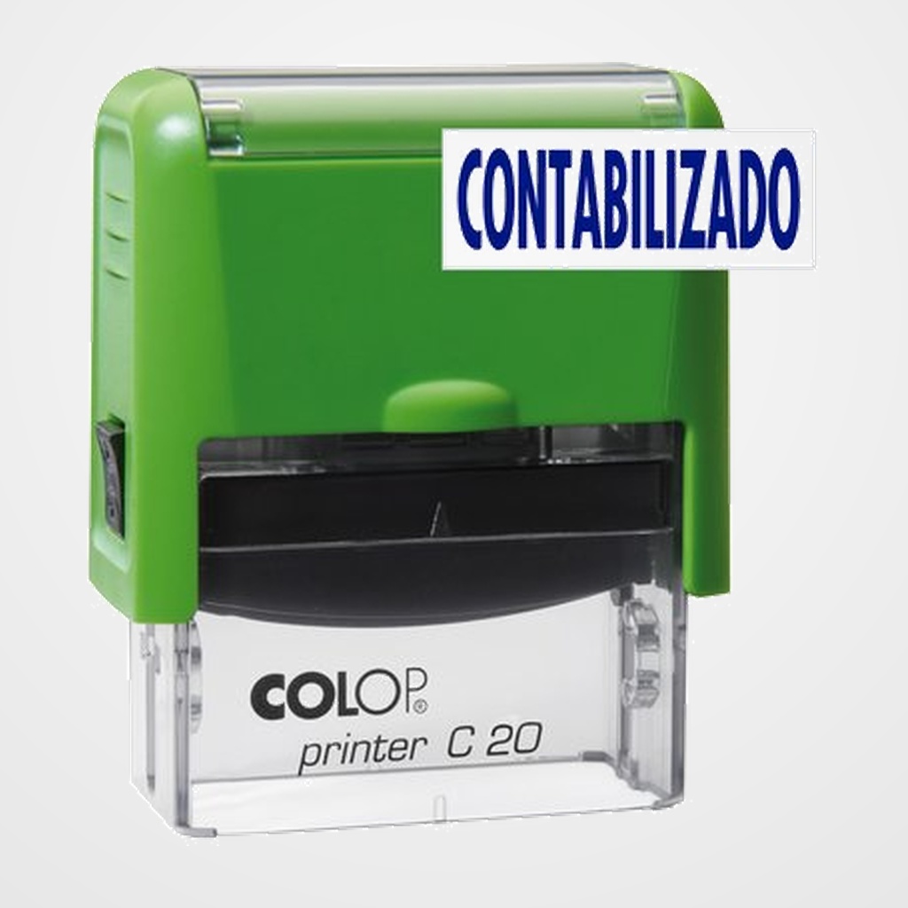 SELLO ent.AUT. COLOP PRINTER C20 (38x14 mm.)  CONTABILIZADO  TINTA AZUL