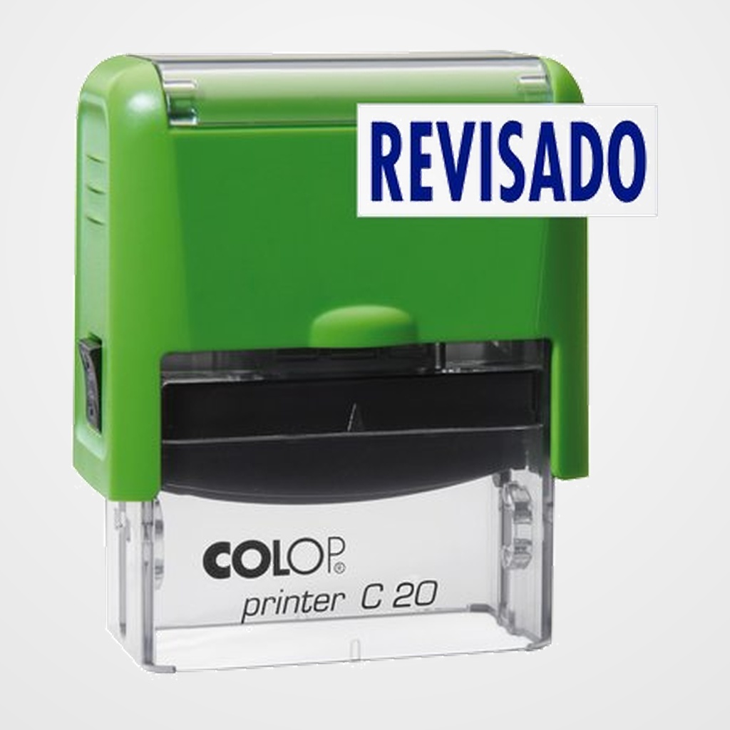 SELLO ent.AUT. COLOP PRINTER C20 (38x14 mm.)  REVISADO  TINTA AZUL