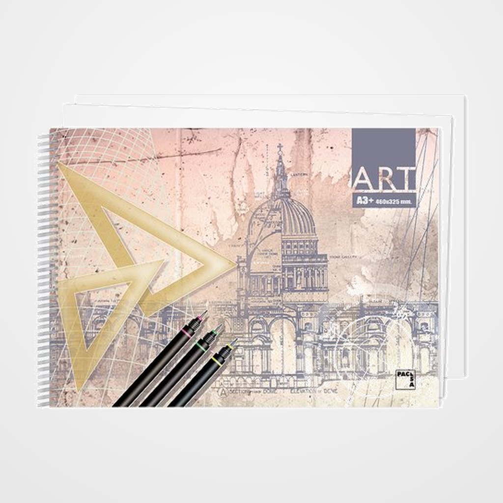 BLOC DE DIBUJO PACSA ART CON ESPIRAL LISO A3+ 140g 20h