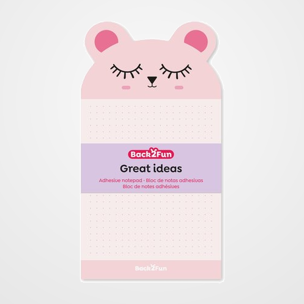 [13802368] BLOC DE NOTAS BACK2FUN 90x165 60h 90gr ANIMALITOS CON ADHESIVO OSA
