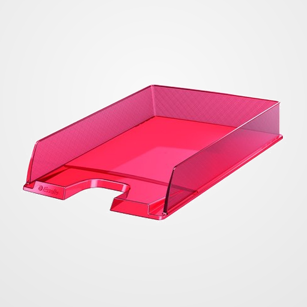 BANDEJA SOBREMESA EUROPOST TRANSPARENTE ROJO
