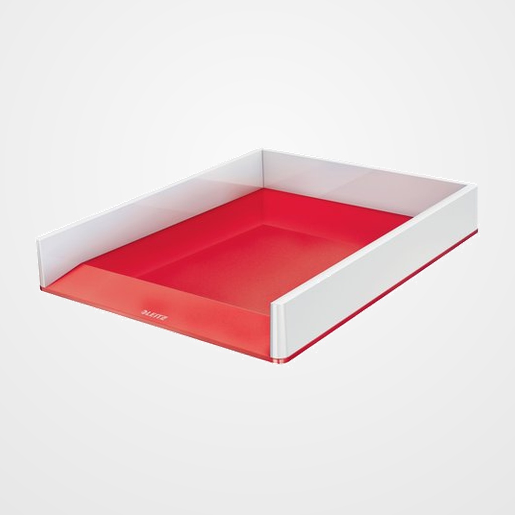 BANDEJA SOBREMESA LEITZ WOW DUAL ROJO METALIZADO/BLANCO