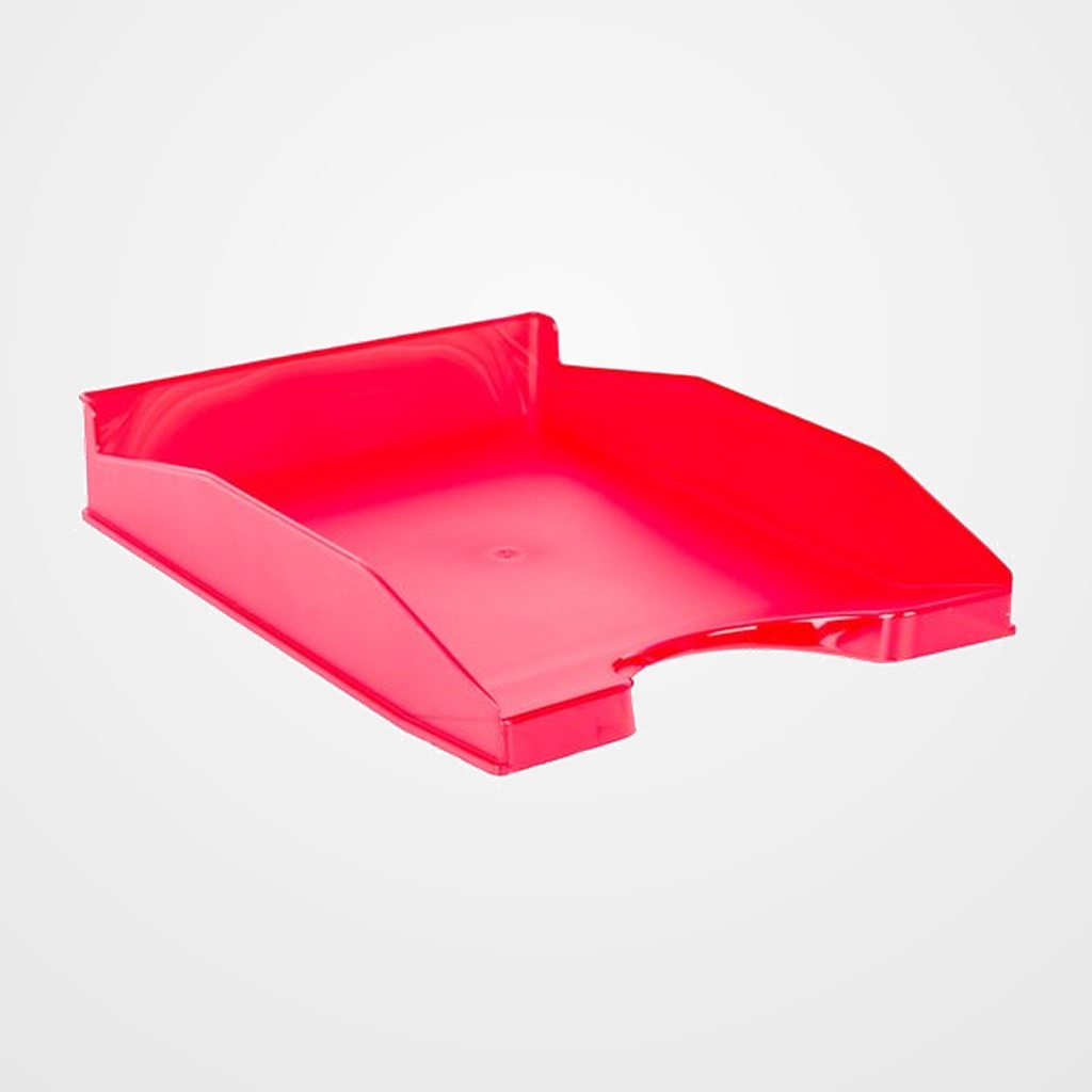 BANDEJA SOBREMESA TRASLUCIDA ROJA