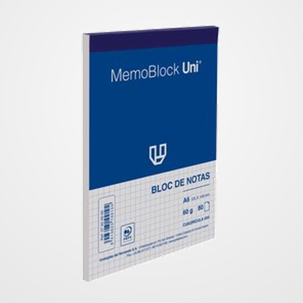 BLOC DE NOTAS UNIPAPEL MEMOBLOC A6 80h 60g CP.4