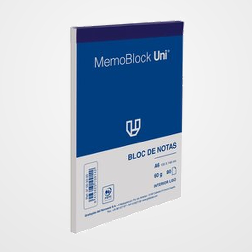 BLOC DE NOTAS UNIPAPEL MEMOBLOC A6 80h 60g LISO