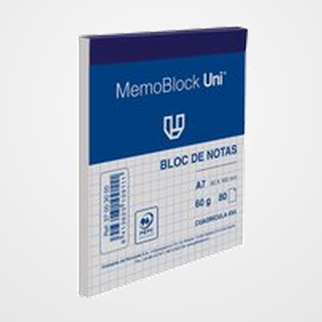 BLOC DE NOTAS UNIPAPEL MEMOBLOC A7 80h 60g CP.4