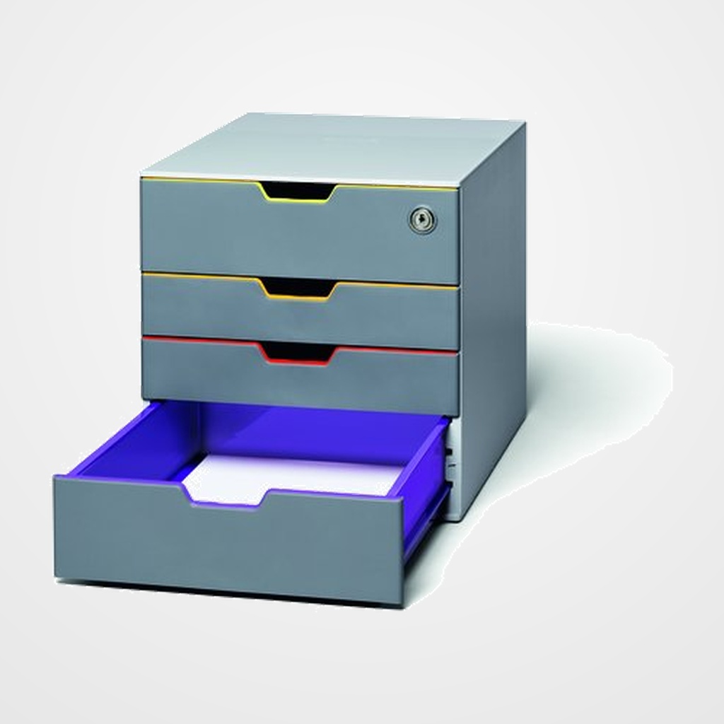 MODULO DURABLE 4 CAJONES VARICOLOR CON CERRADURA
