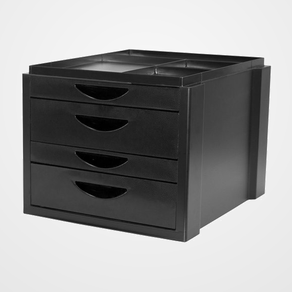 MODULO OLEF 4 CAJONES MIXTOS (2 grandes + 2 pequeños) COLOR NEGRO