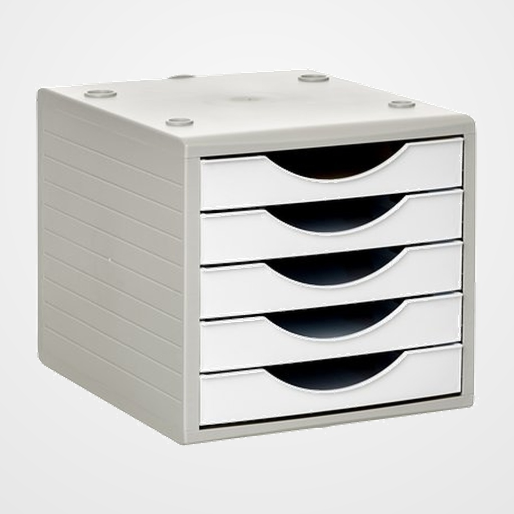 MODULO 5 CAJONES ARCHIVOTEC BLANCO PASTEL