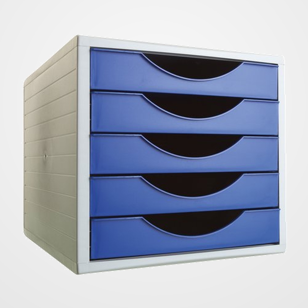 MODULO 5 CAJONES ARCHIVOTEC GRIS/AZUL
