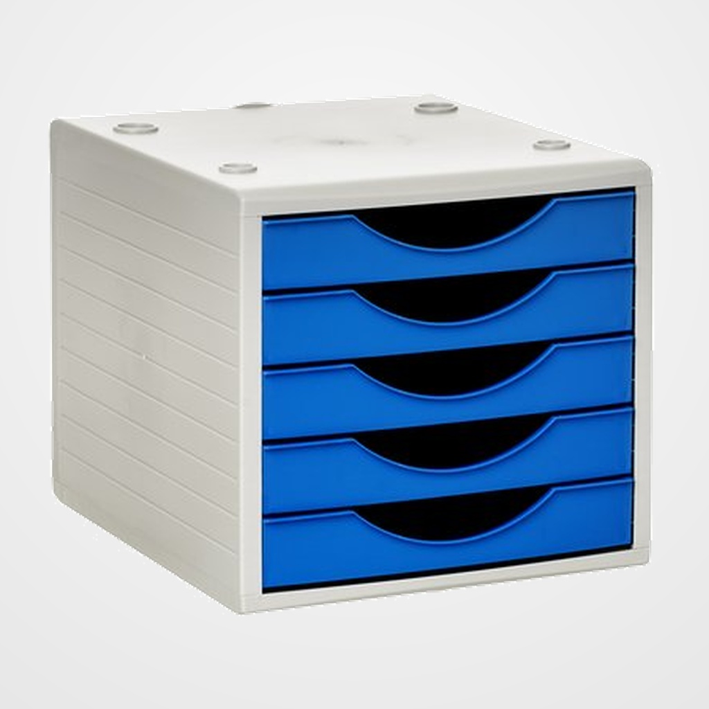 MODULO 5 CAJONES ARCHIVOTEC GRIS/AZUL MAR