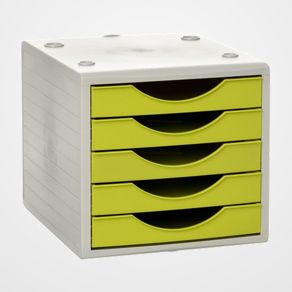 MODULO 5 CAJONES ARCHIVOTEC GRIS/KIWI