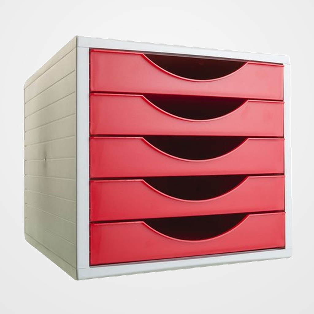MODULO 5 CAJONES ARCHIVOTEC GRIS/ROJO
