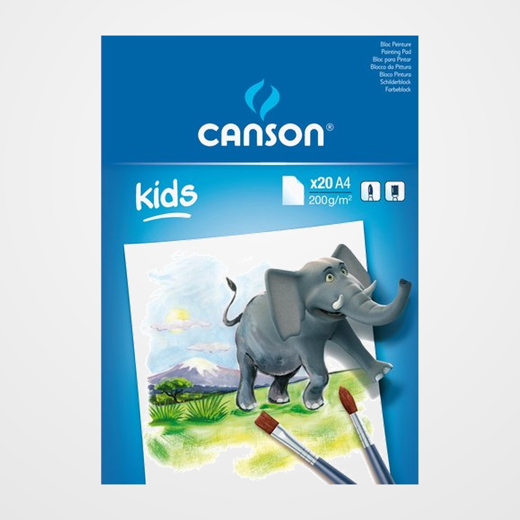 BLOC DE PINTURA GUARRO-CANSON KIDS A4 20h 200g