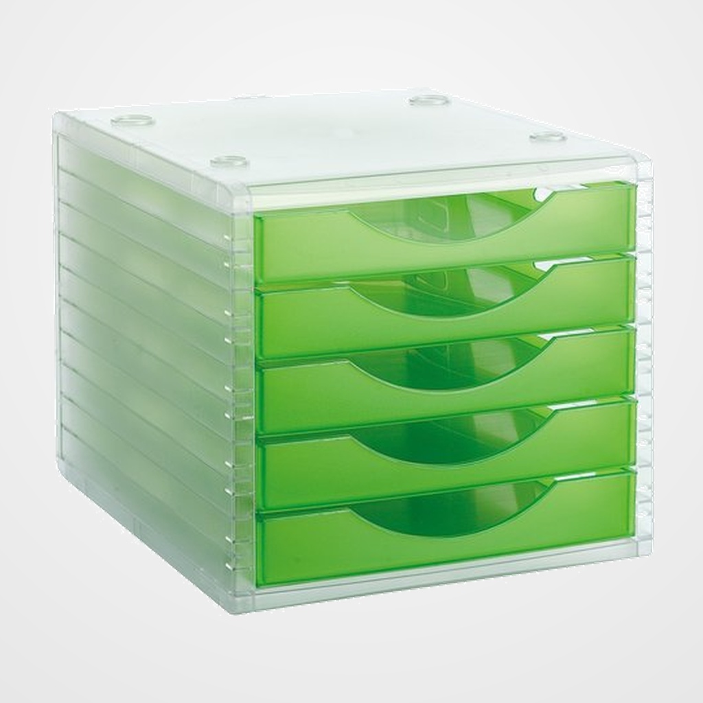 MODULO 5 CAJONES ARCHIVOTEC TRASLUCIDO CRISTAL/KIWI