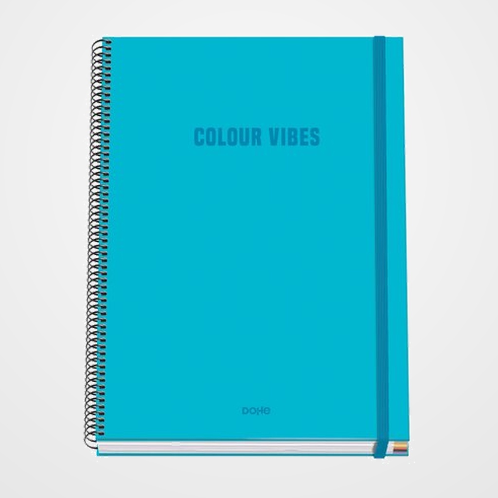 BLOC DOHE COLOUR VIBES micro.tapa EXTRA A4 100h 90gr CUADRIC.5x5 CYAN