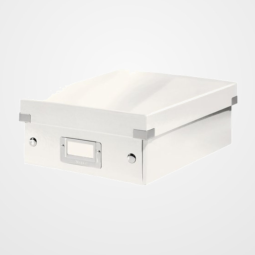 CAJA PARA ALMACENAMIENTO LEITZ CLICK&STORE ORGANIZADORA 84% CARTON RECICLADO PEQUEÑA 220x100x285 mm BLANCO